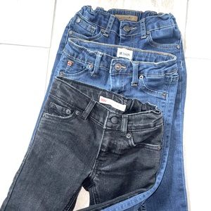 Three pairs of designer jeans- 2t boys  Hudson, Levi’s and Joes jeans
